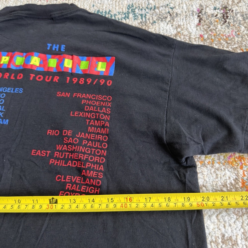 Vintage PAUL McCARTNEY 1989/90 2 sided single stitch world tour shirt Brockum L - Picture 7 of 8